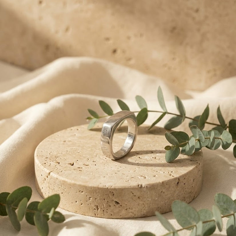 Sterling Silver Square Band Ring