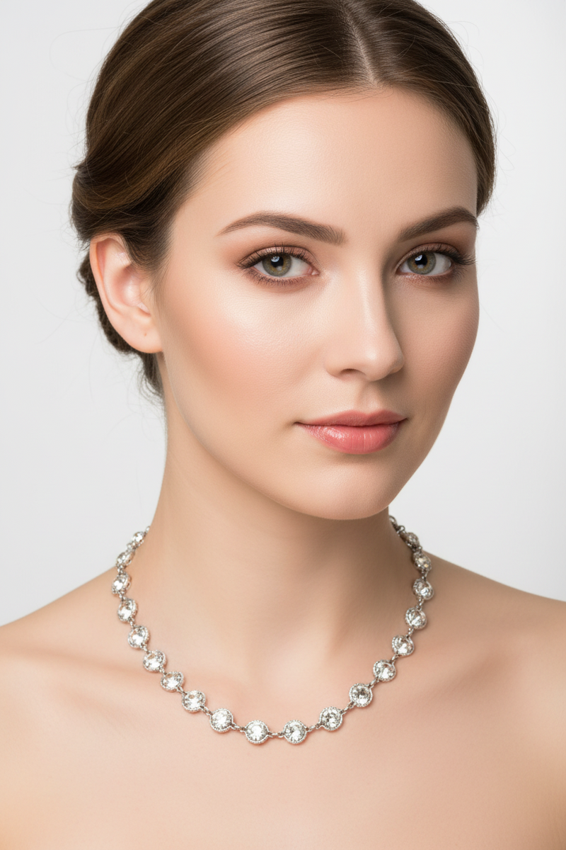 Art Deco crystal Neck Sterling
