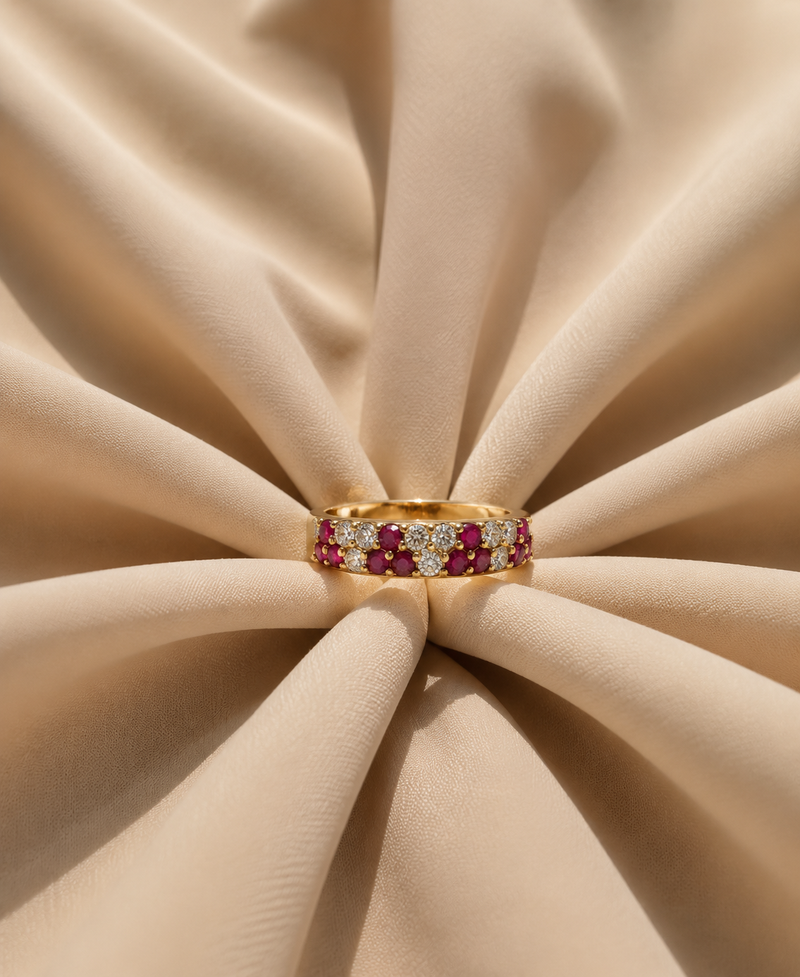 Ruby Sparkle Band – 14K Yellow Gold