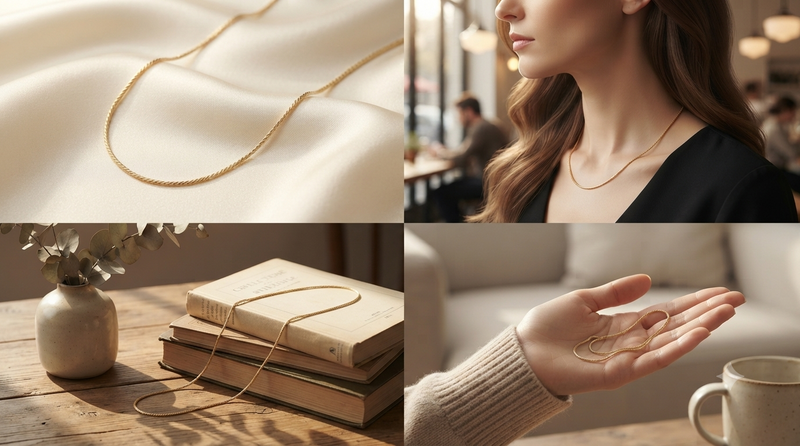 Perfect minimalist luxury 14K 16" chain