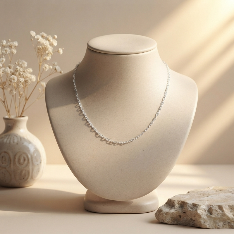 19 inch silver necklace